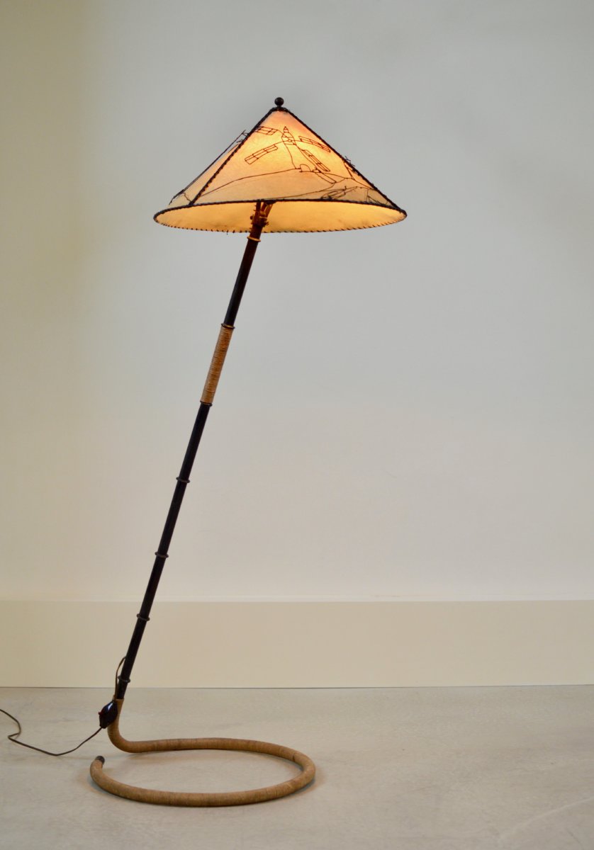 Vintage French Modern Bamboo Lamp
