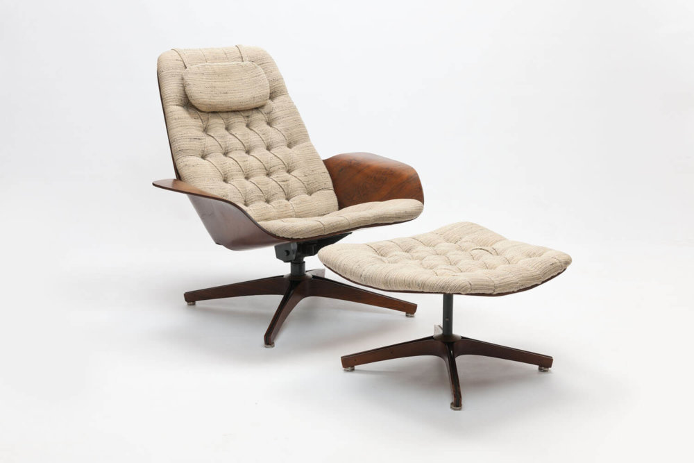 Vintage Plywood ‘Mr. Chair’ & Ottoman
