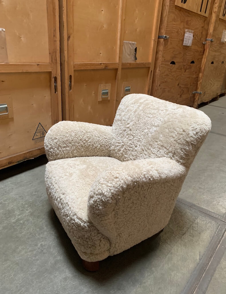 Vintage ‘Danish Modern’ Sheepskin Chair