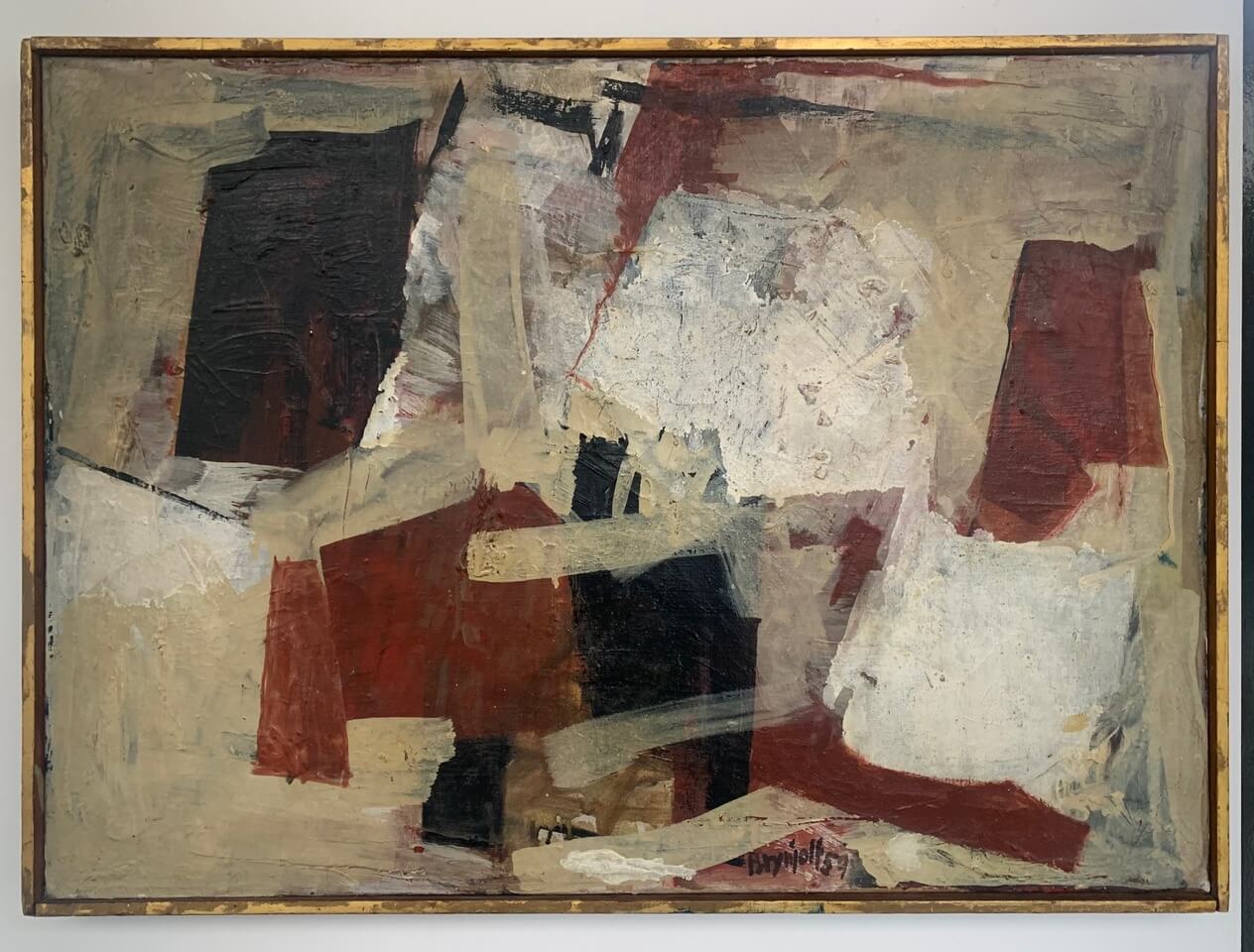 Abstrakt Olieverf Schilderij – 1959