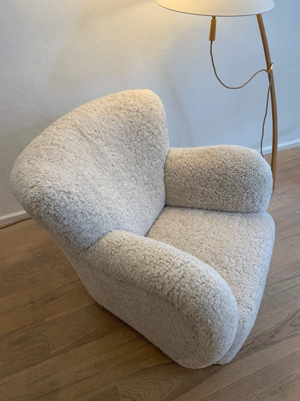 Vintage Deense Schapenvacht fauteuil