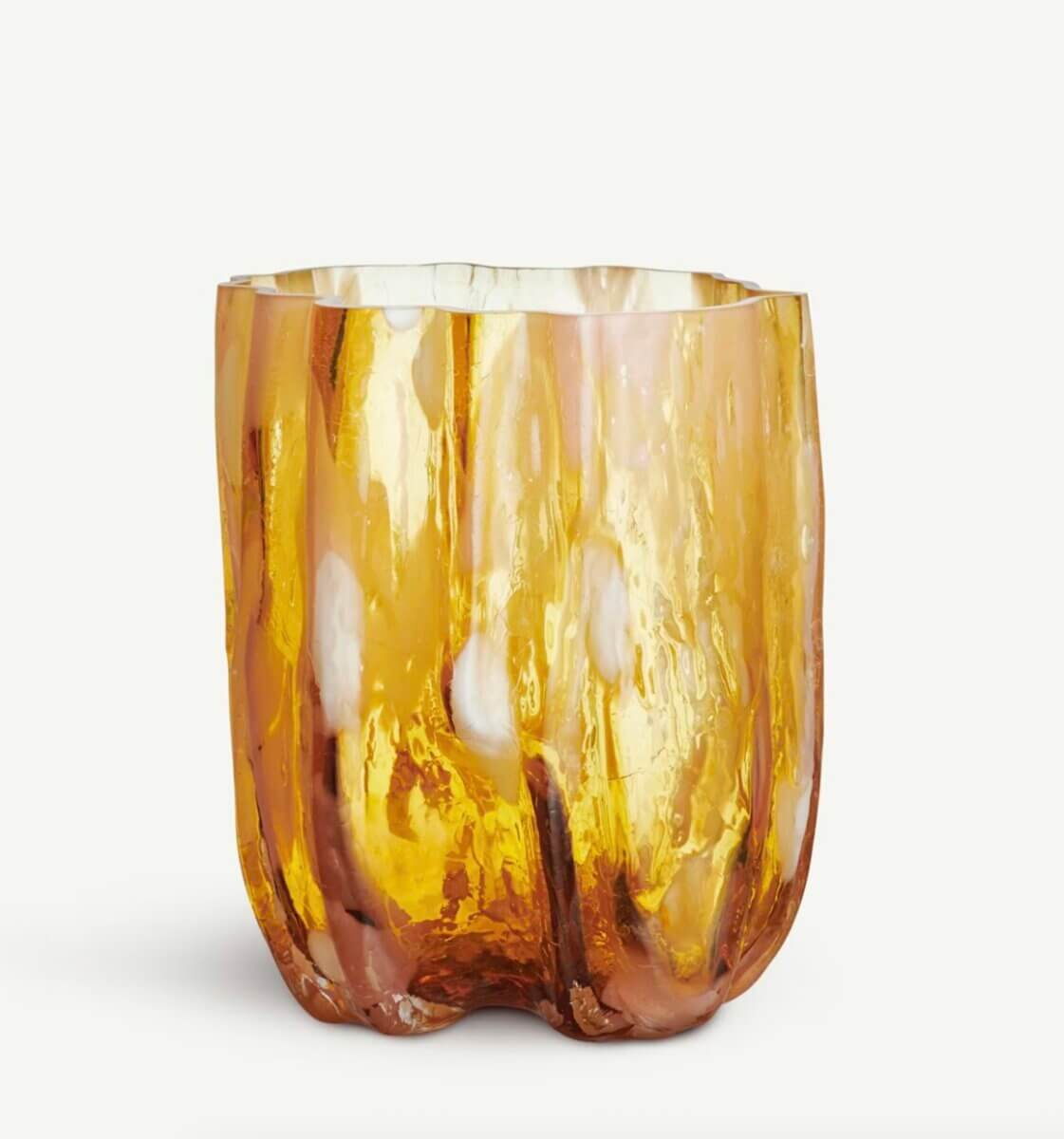 Crackle Vase “Amber Flamingo’