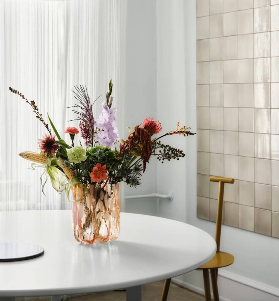 Crackle Vase “Amber Flamingo’