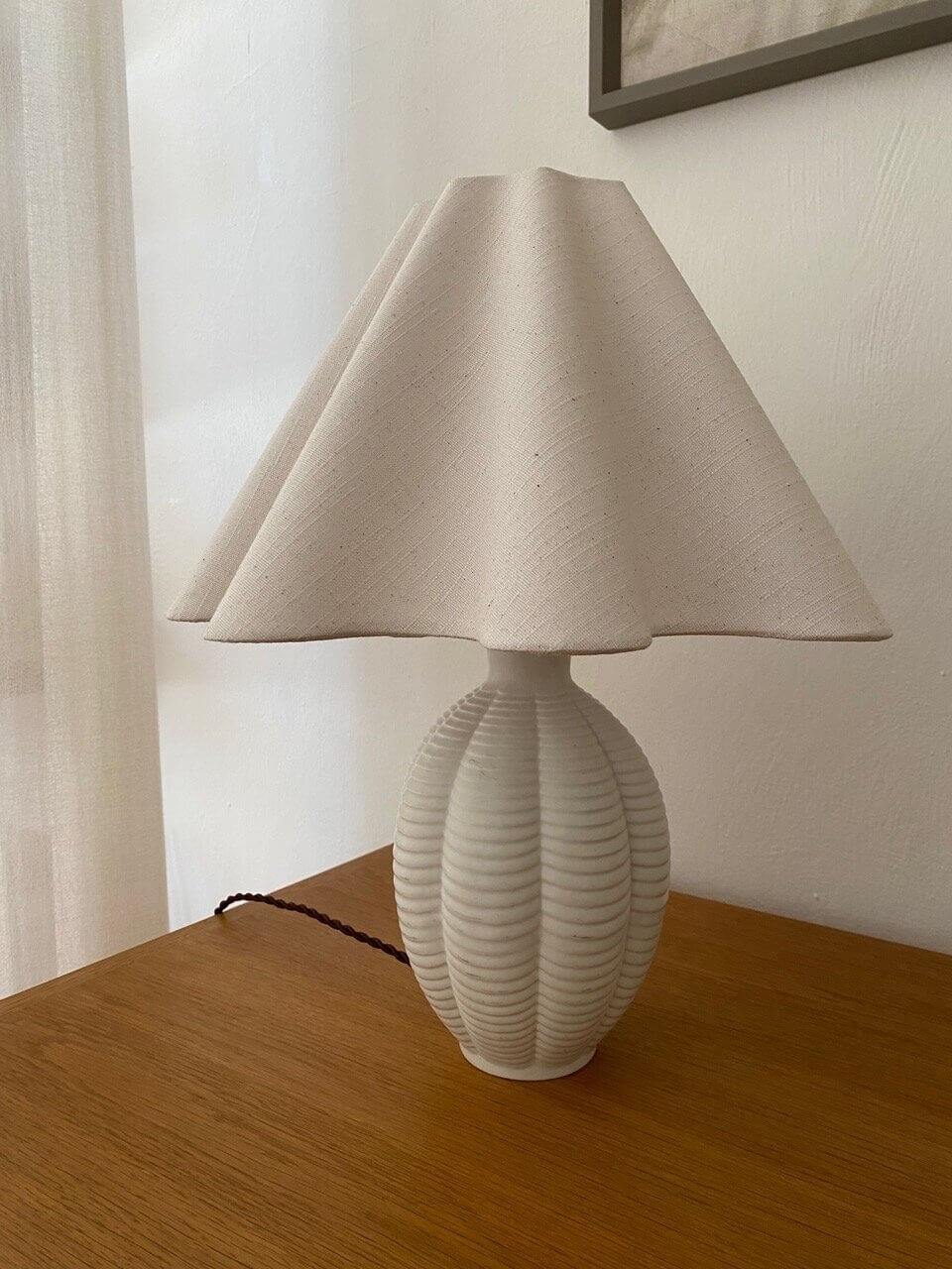 Vintage Tafellamp met Golvende Kap