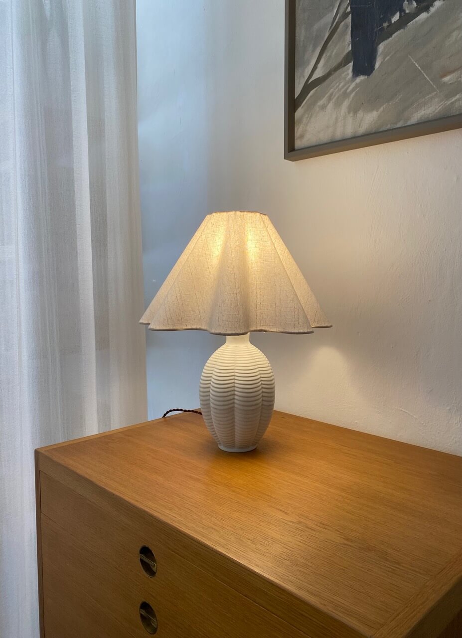 Vintage Tafellamp met Golvende Kap